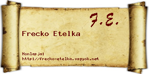 Frecko Etelka névjegykártya